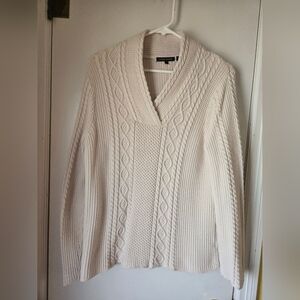 JEANNE PIERRE Cream Cowl Neck Sweater